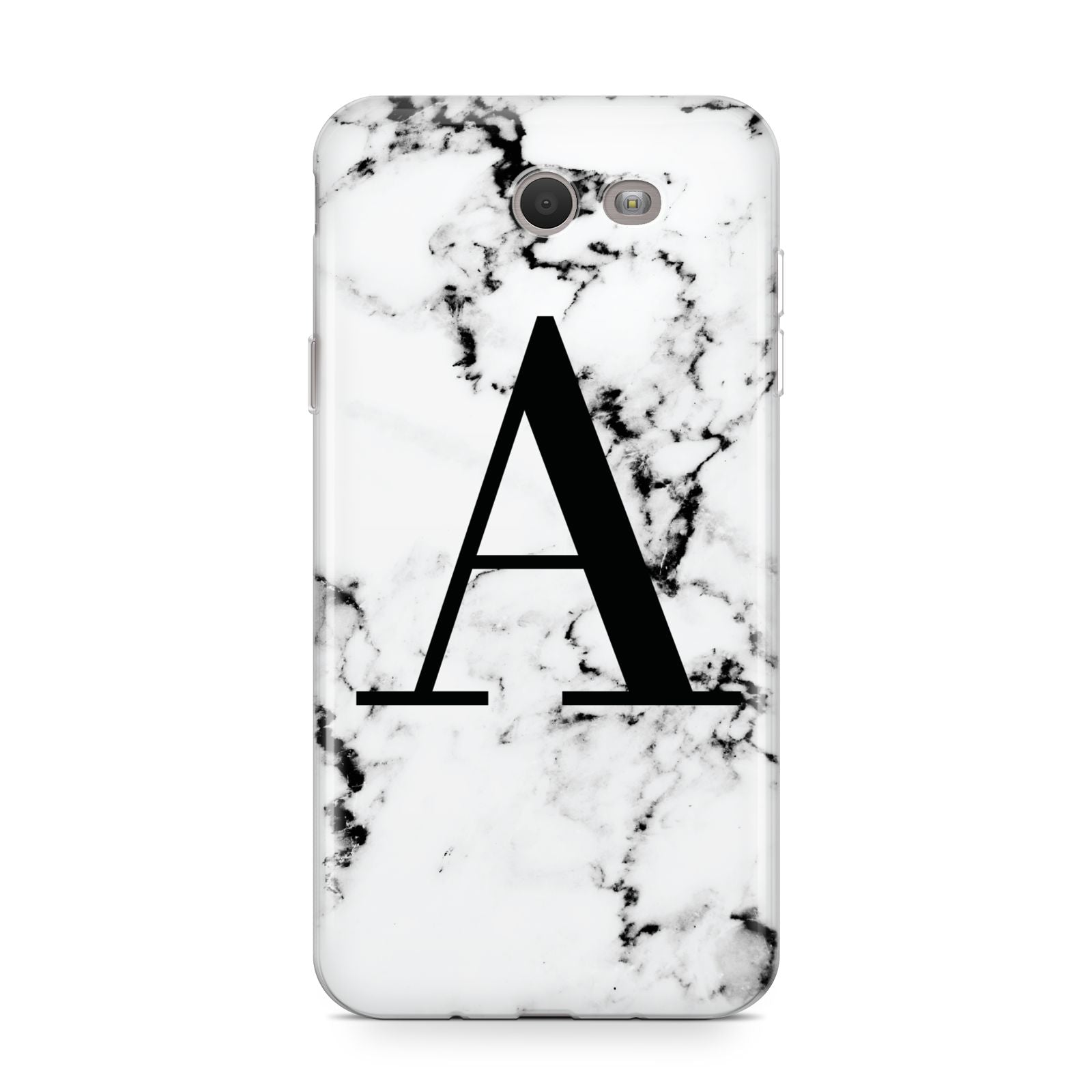 Marble Black Initial Personalised Samsung Galaxy J7 2017 Case