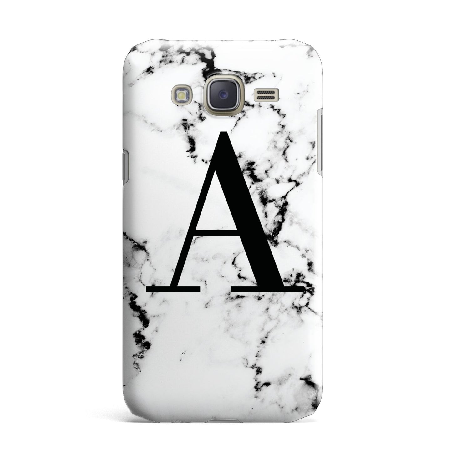 Marble Black Initial Personalised Samsung Galaxy J7 Case