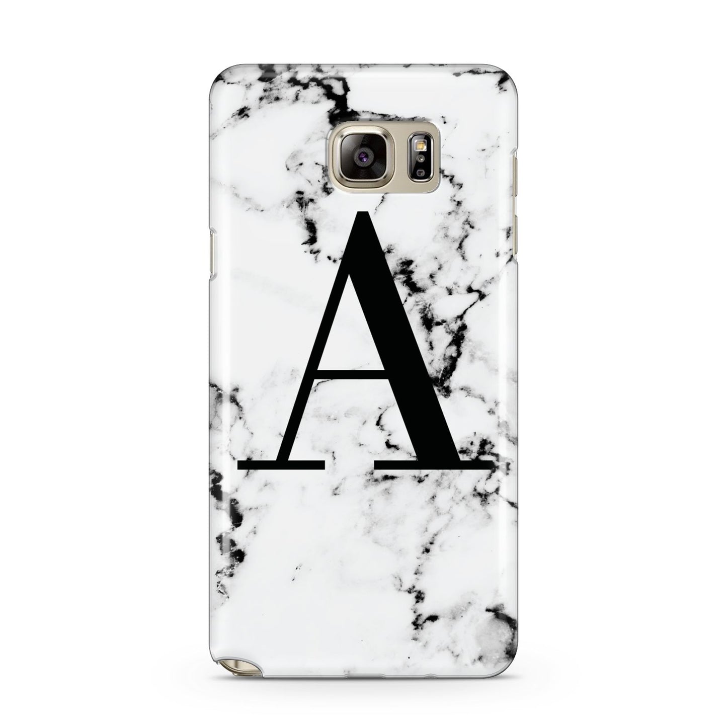 Marble Black Initial Personalised Samsung Galaxy Note 5 Case