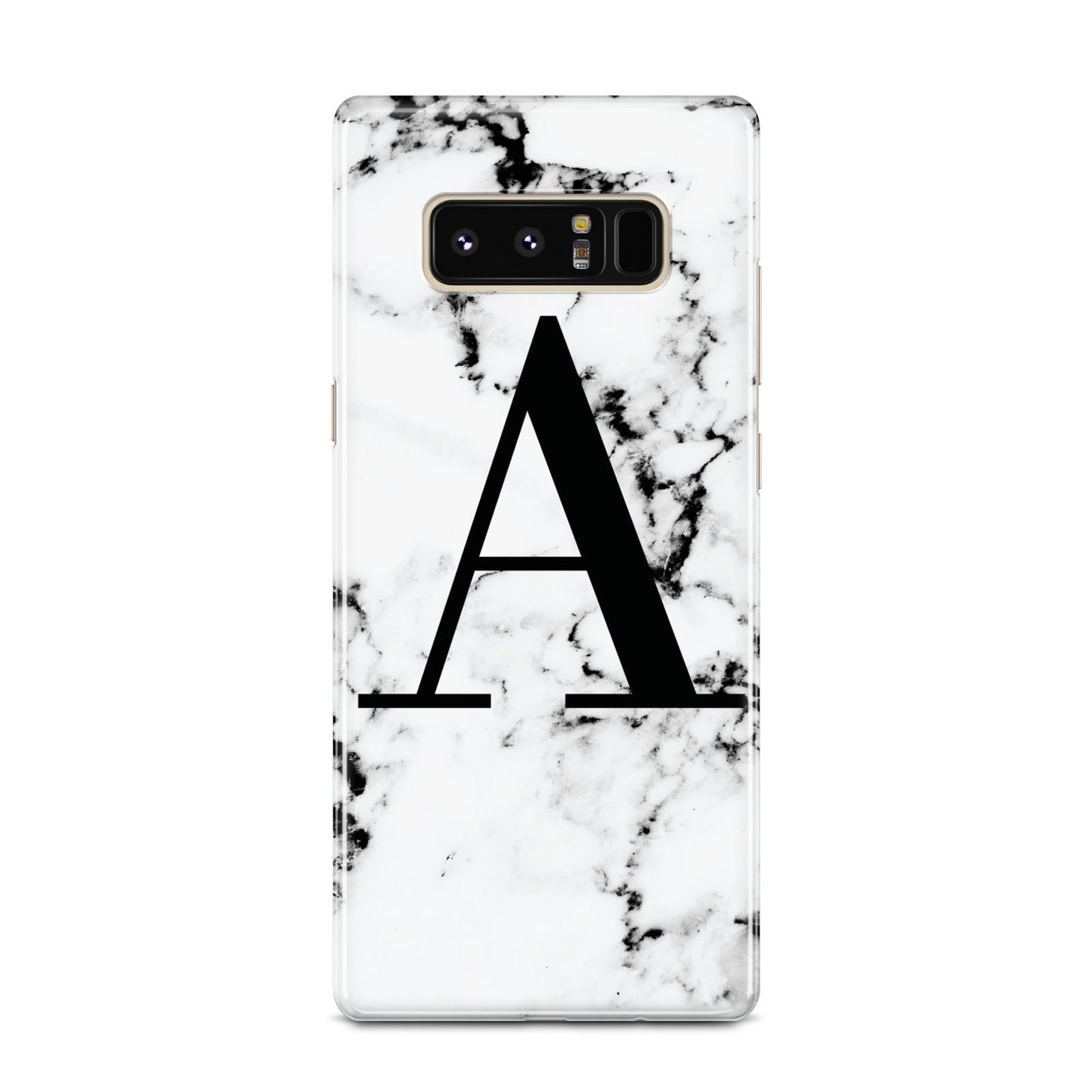 Marble Black Initial Personalised Samsung Galaxy Note 8 Case