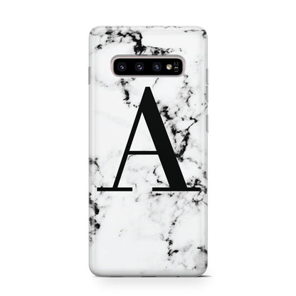 Marble Black Initial Personalised Samsung Galaxy S10 Case