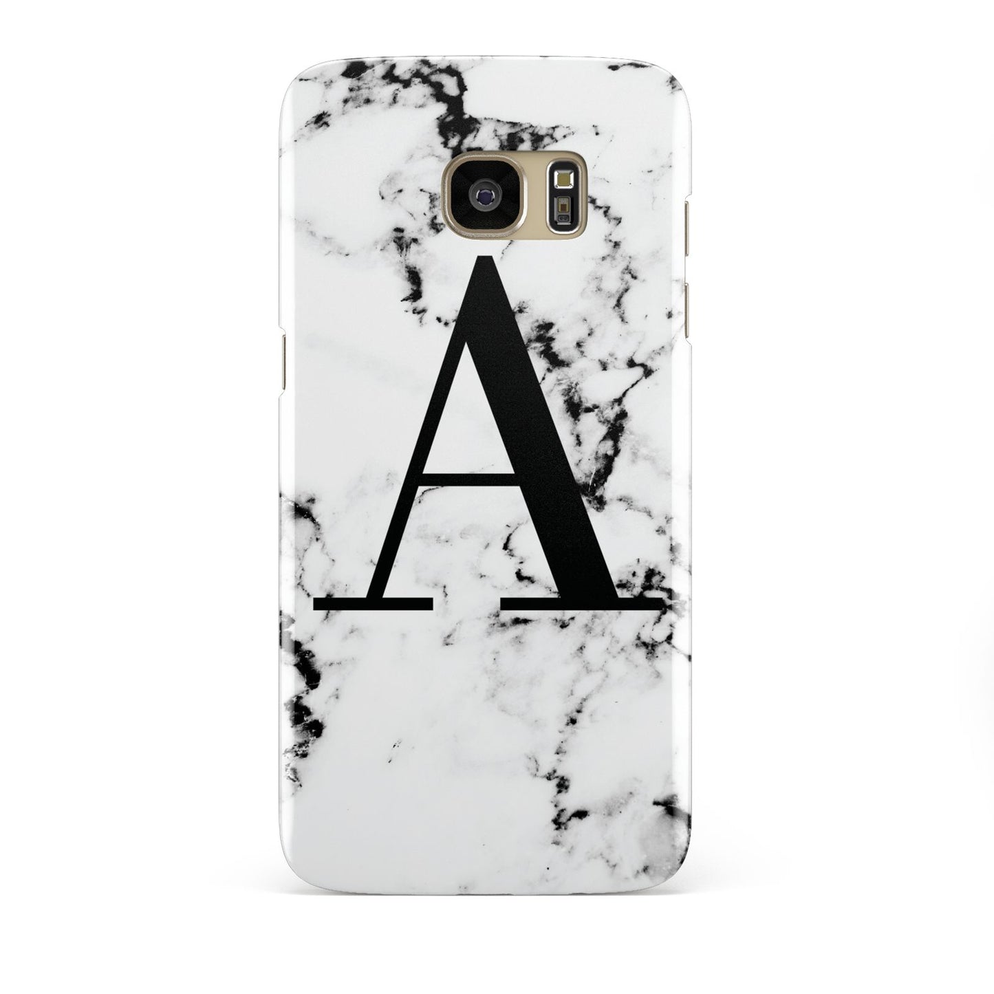 Marble Black Initial Personalised Samsung Galaxy S7 Edge Case