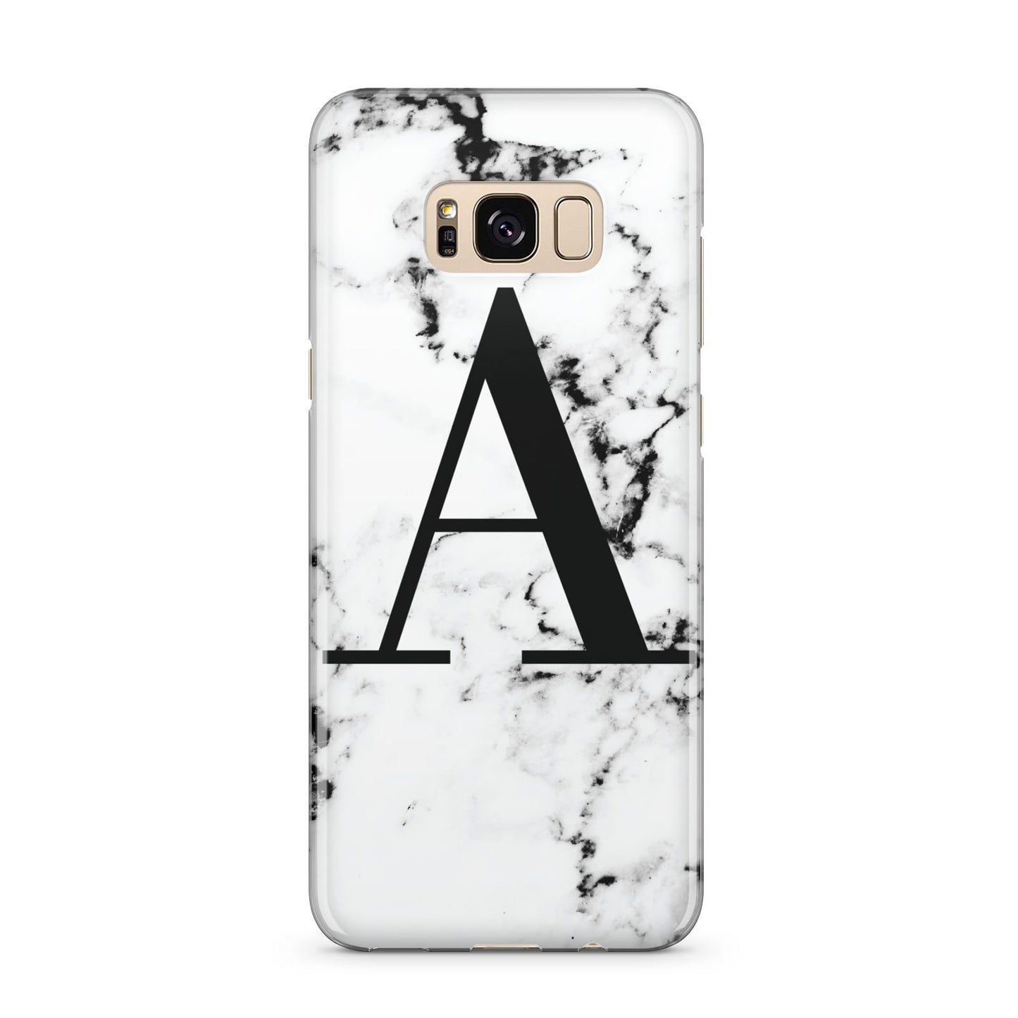 Marble Black Initial Personalised Samsung Galaxy S8 Plus Case