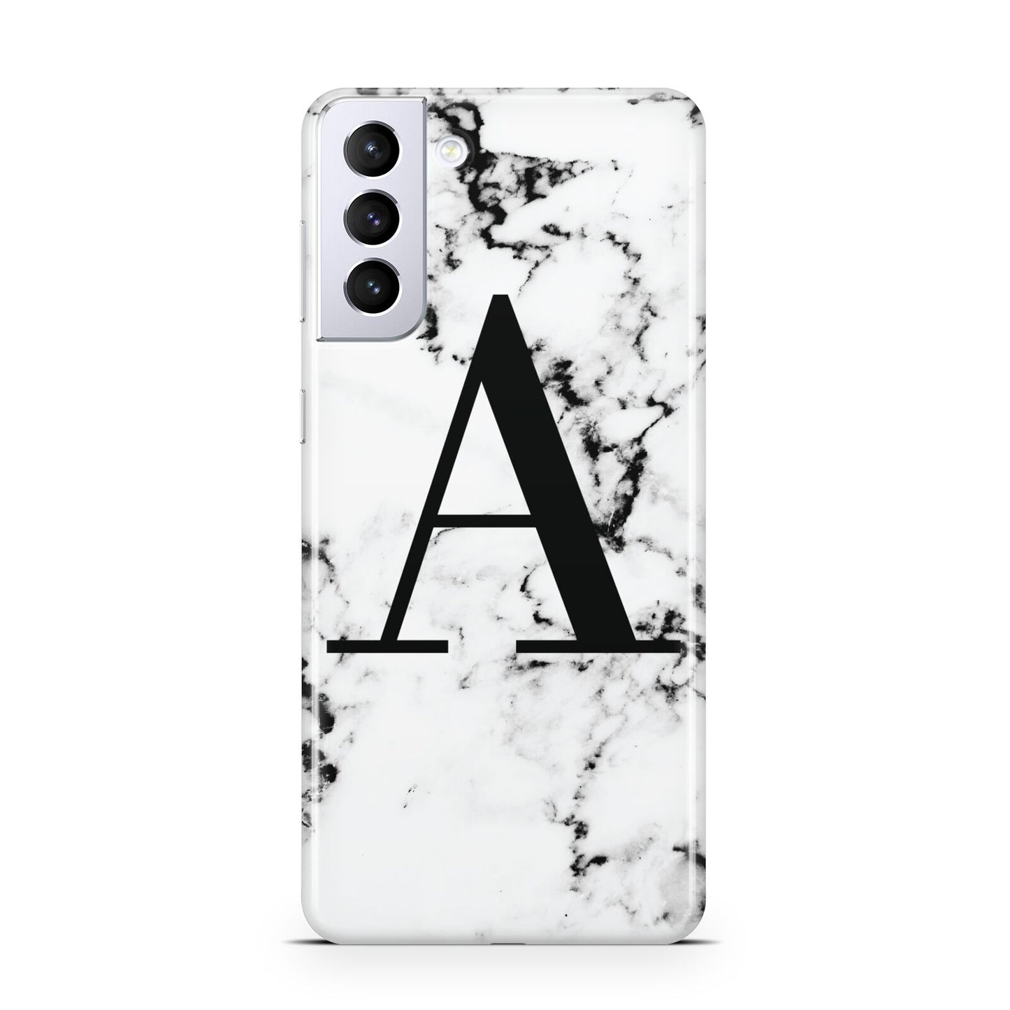 Marble Black Initial Personalised Samsung S21 Plus Phone Case