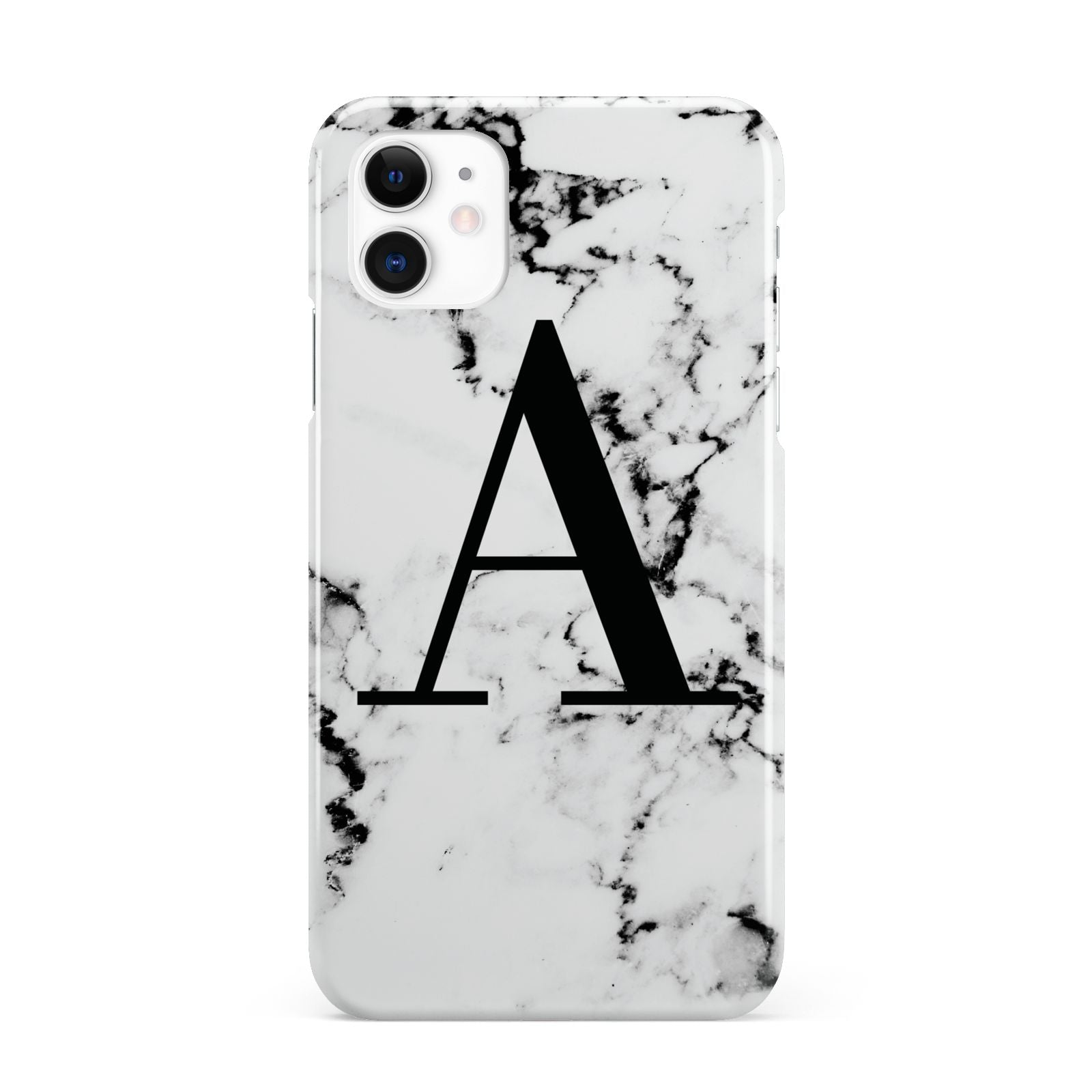 Marble Black Initial Personalised iPhone 11 3D Snap Case