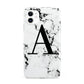 Marble Black Initial Personalised iPhone 11 3D Tough Case
