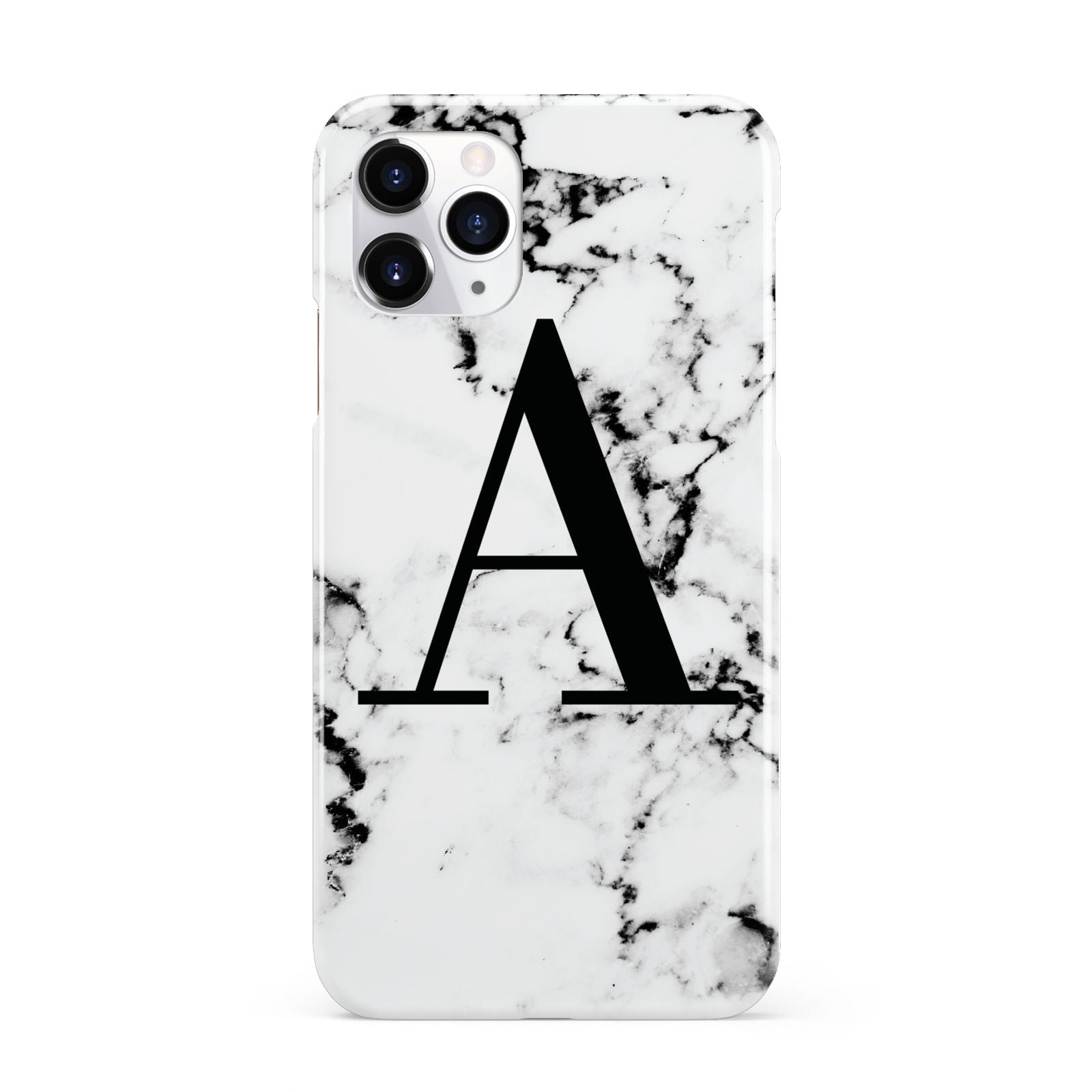 Marble Black Initial Personalised iPhone 11 Pro 3D Snap Case