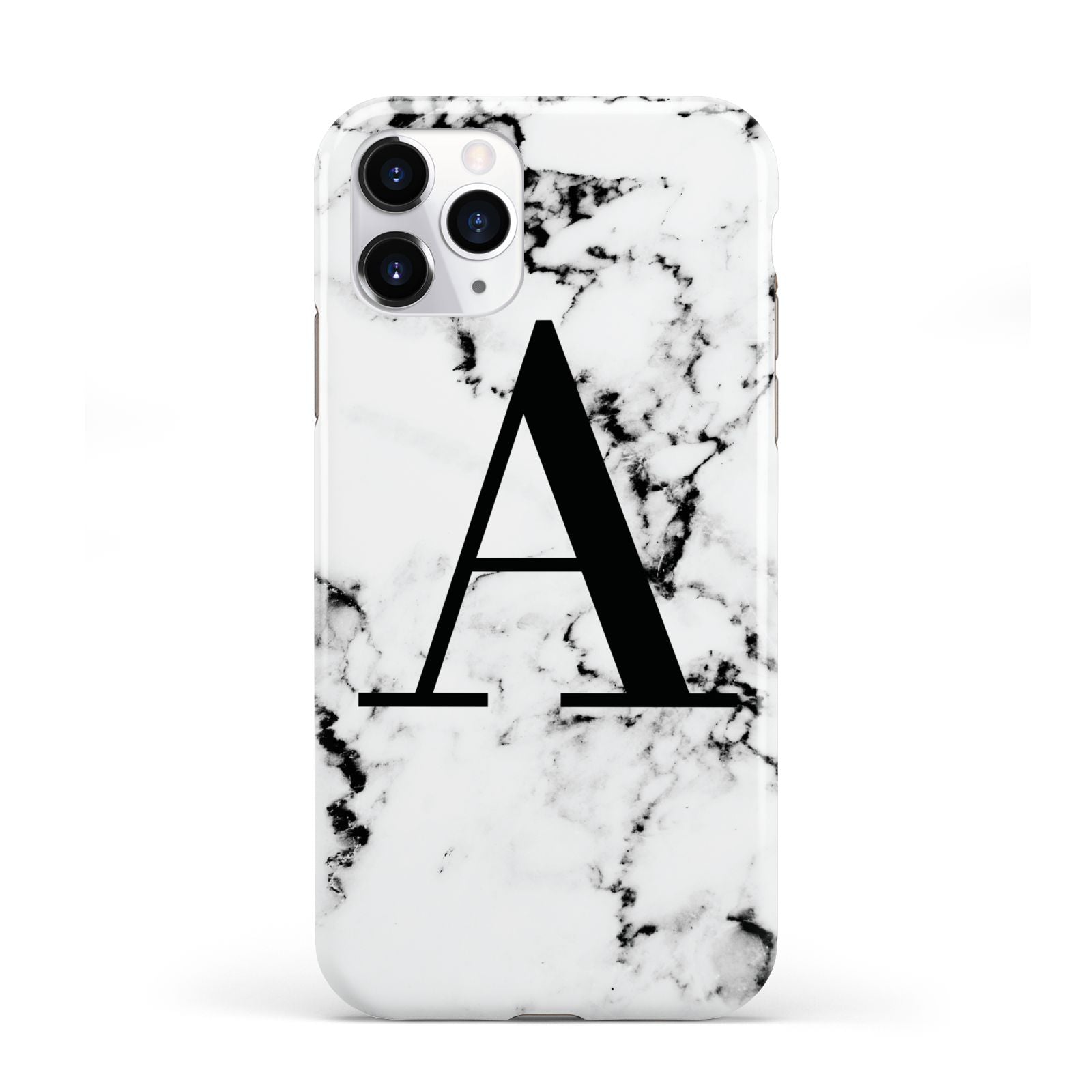 Marble Black Initial Personalised iPhone 11 Pro 3D Tough Case