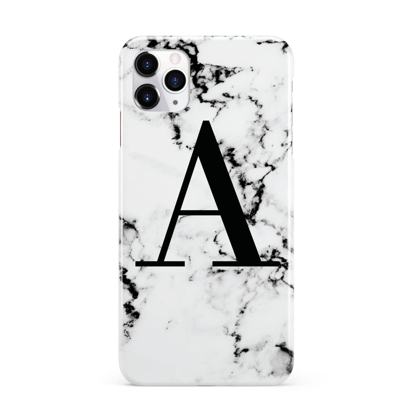 Marble Black Initial Personalised iPhone 11 Pro Max 3D Snap Case