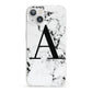 Marble Black Initial Personalised iPhone 13 Clear Bumper Case