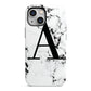 Marble Black Initial Personalised iPhone 13 Mini Full Wrap 3D Tough Case