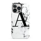 Marble Black Initial Personalised iPhone 13 Pro Full Wrap 3D Tough Case