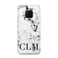 Marble Black Initials Personalised Huawei Mate 20 Pro Phone Case