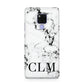 Marble Black Initials Personalised Huawei Mate 20X Phone Case