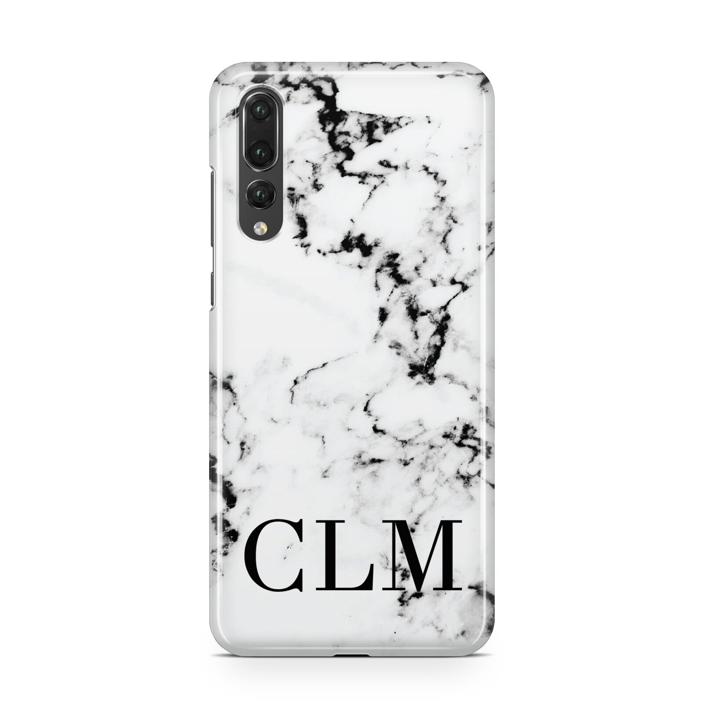 Marble Black Initials Personalised Huawei P20 Pro Phone Case