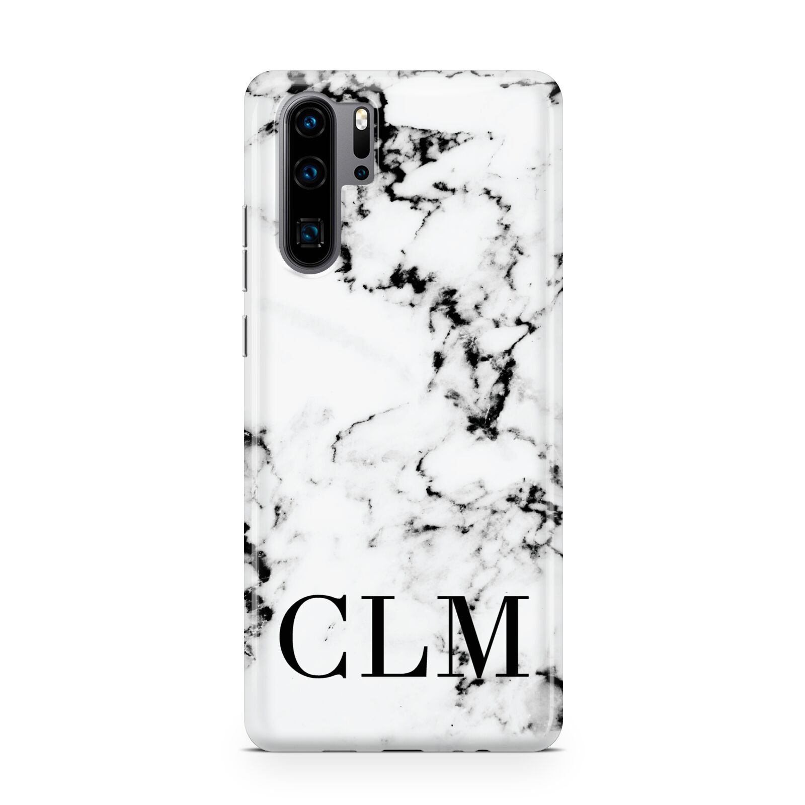 Marble Black Initials Personalised Huawei P30 Pro Phone Case