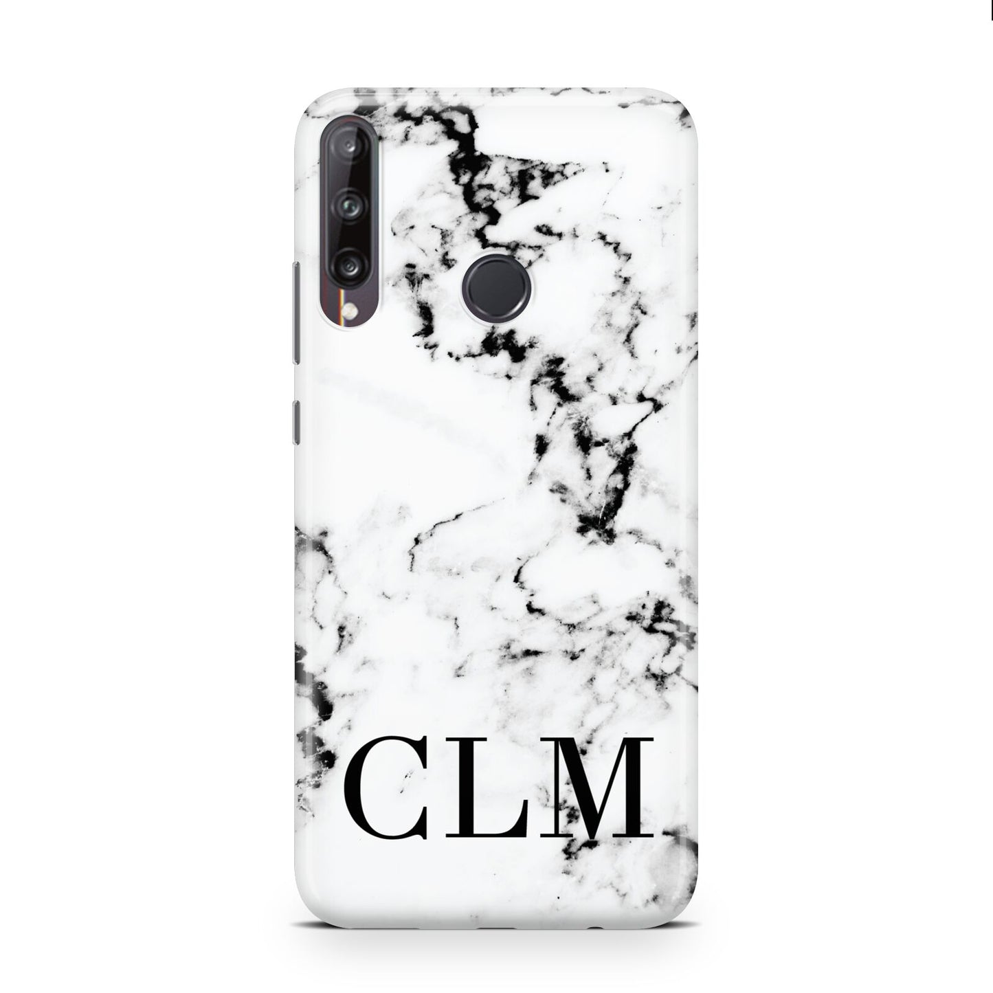 Marble Black Initials Personalised Huawei P40 Lite E Phone Case