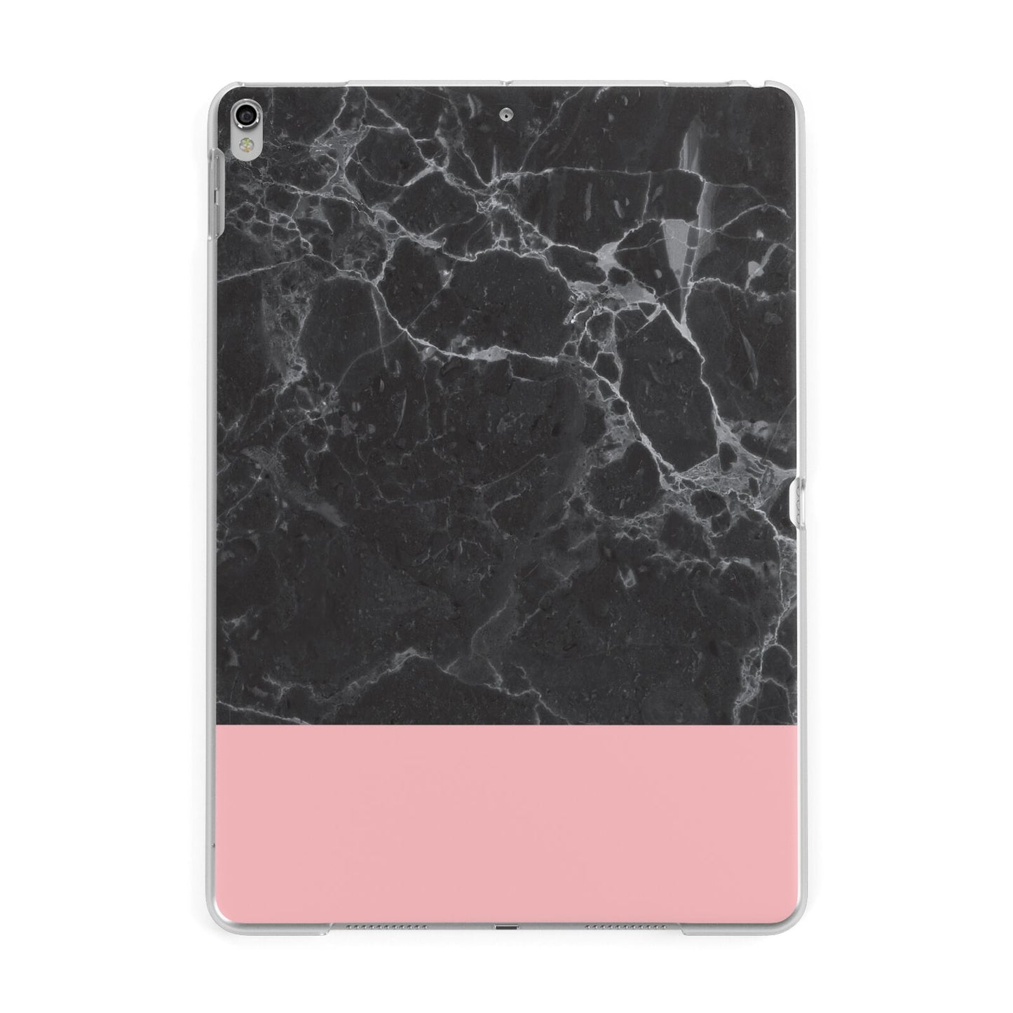 Marble Black Pink Apple iPad Silver Case