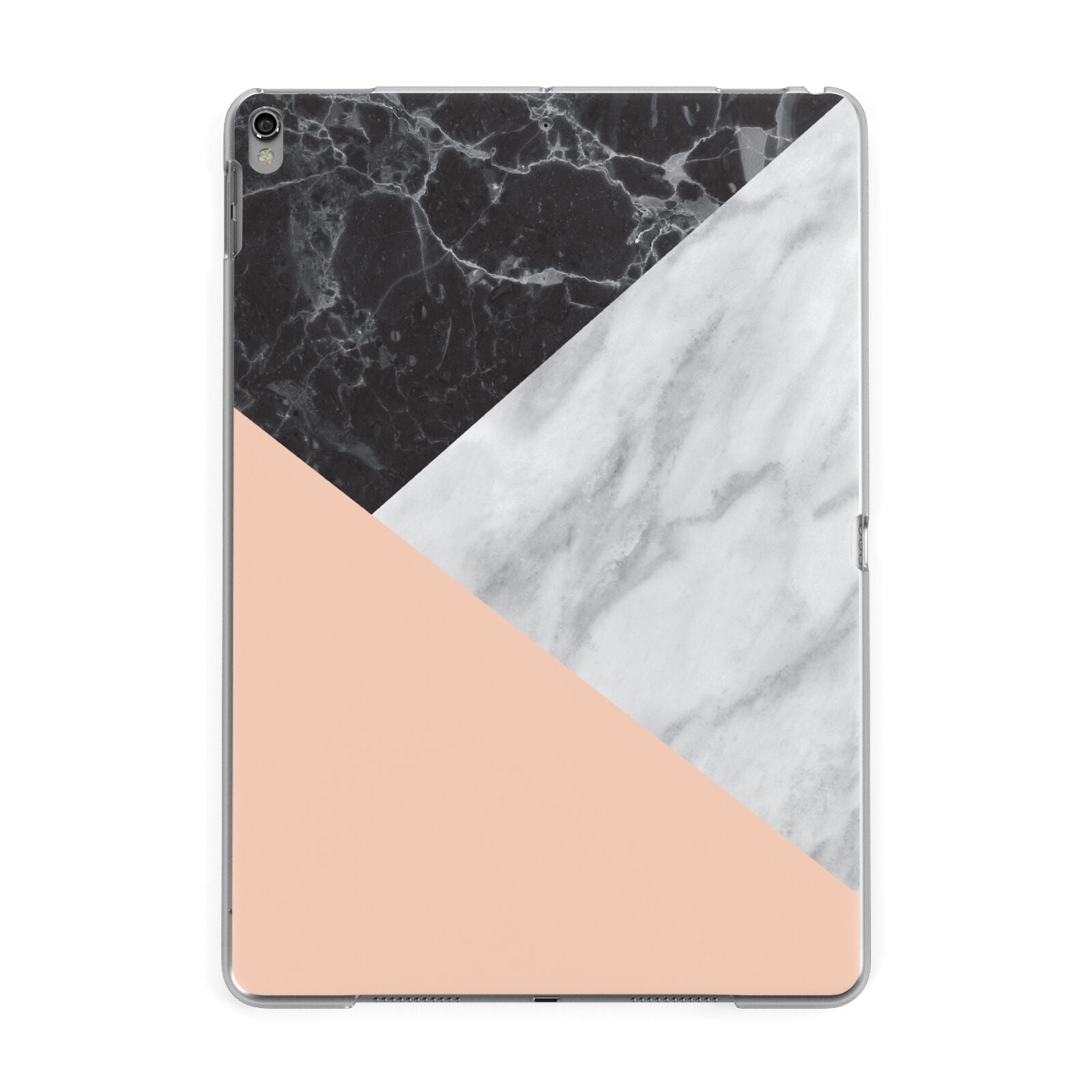 Marble Black White Grey Peach Apple iPad Grey Case