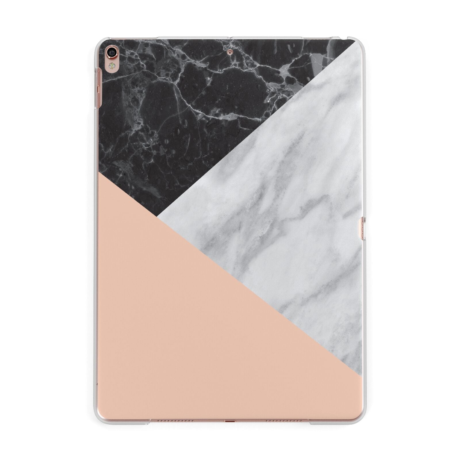 Marble Black White Grey Peach Apple iPad Rose Gold Case