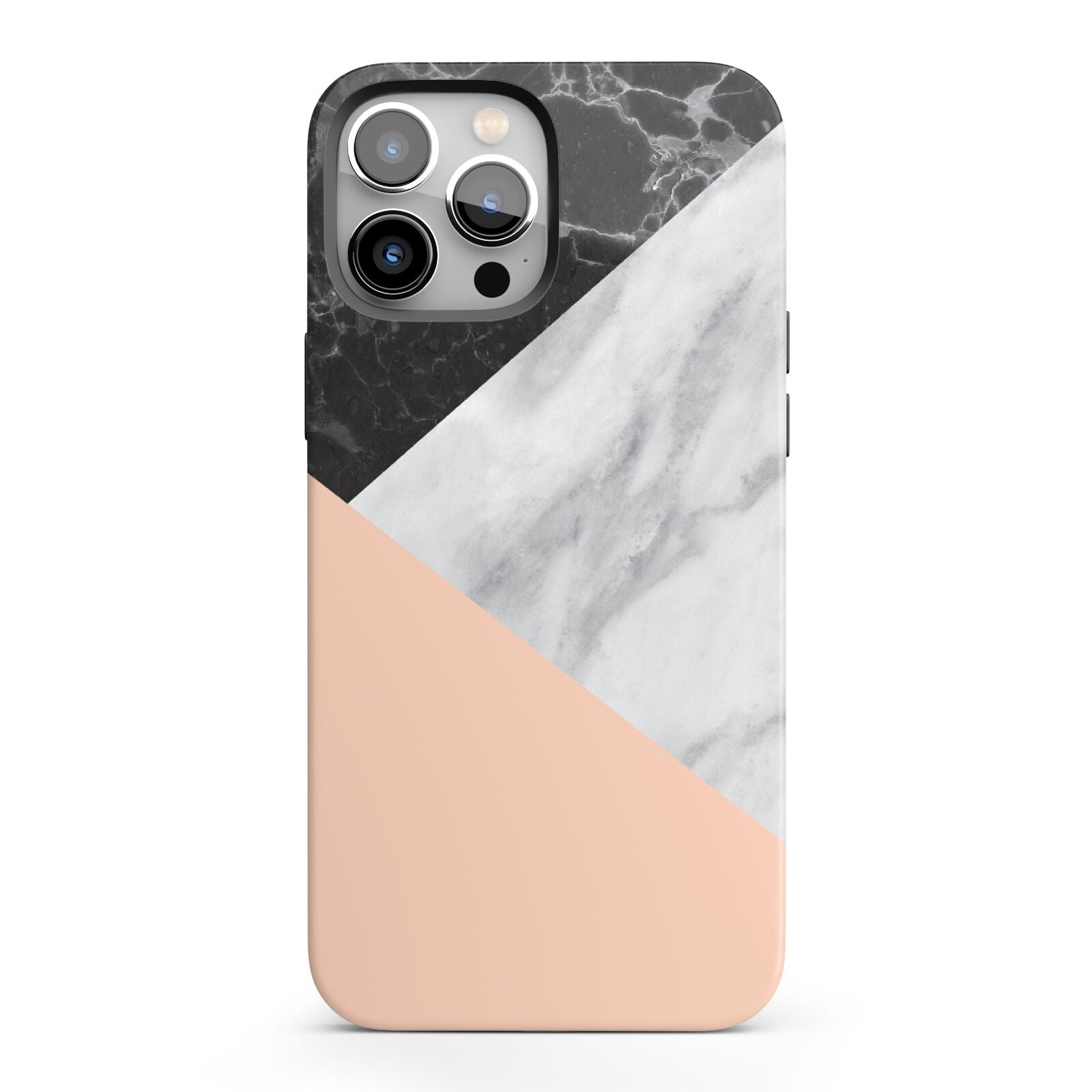 Marble Black White Grey Peach iPhone 13 Pro Max Full Wrap 3D Tough Case