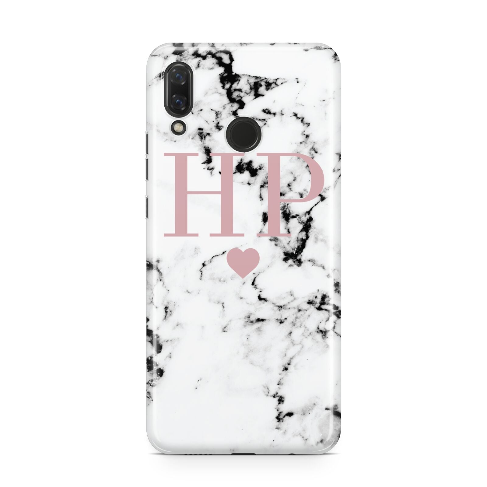 Marble Blush Pink Heart Personalised Huawei Nova 3 Phone Case