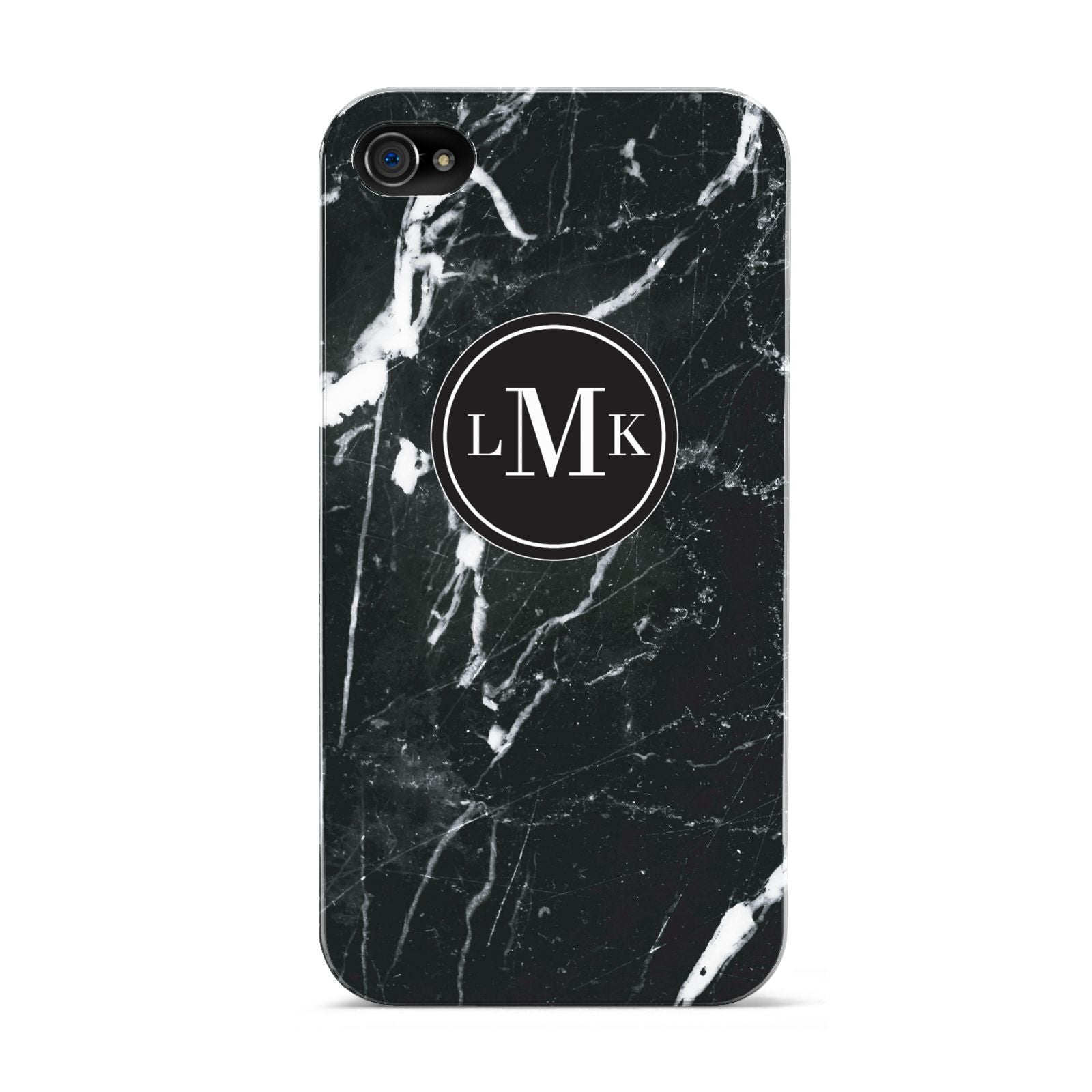 Marble Custom Initials Circle Apple iPhone 4s Case