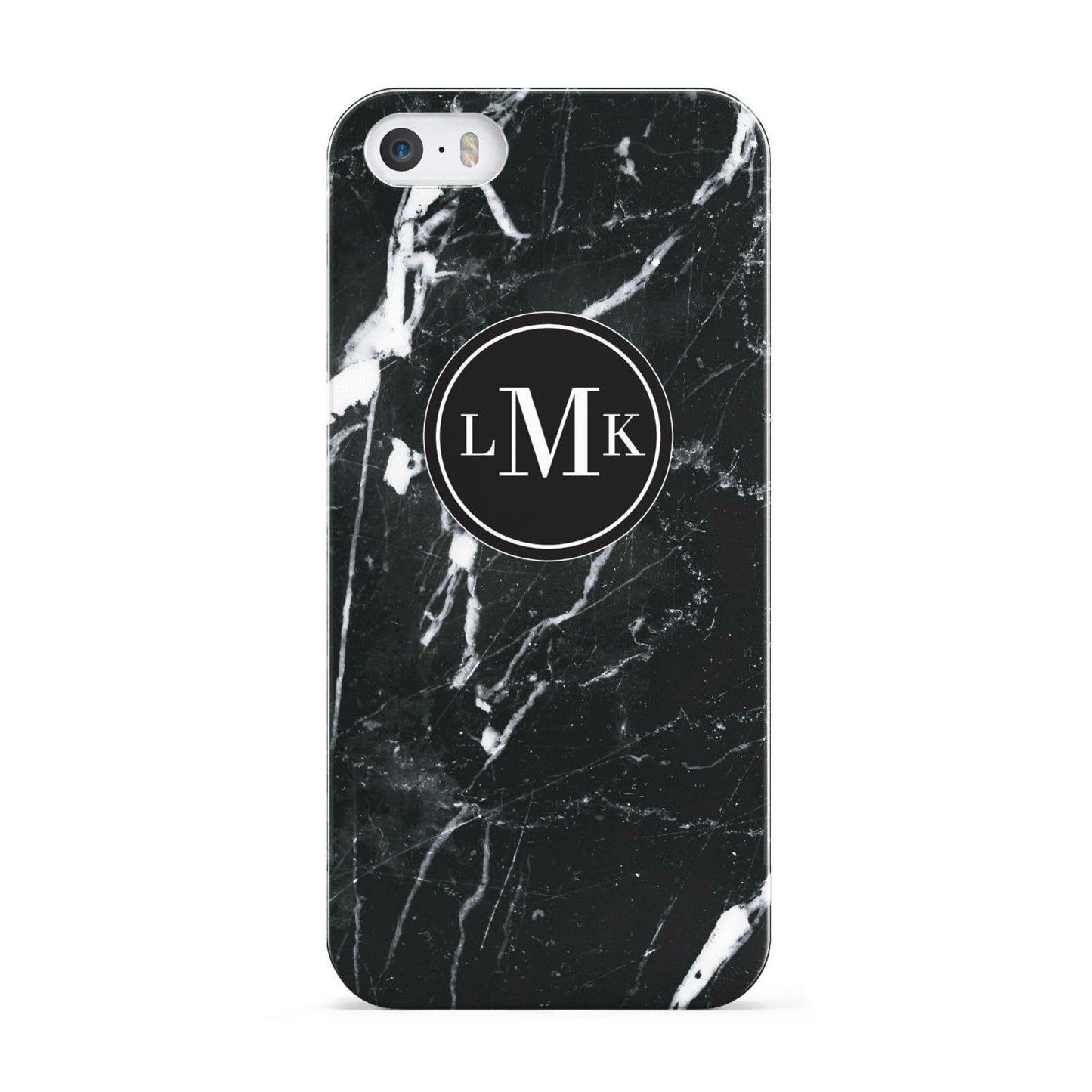 Marble Custom Initials Circle Apple iPhone 5 Case