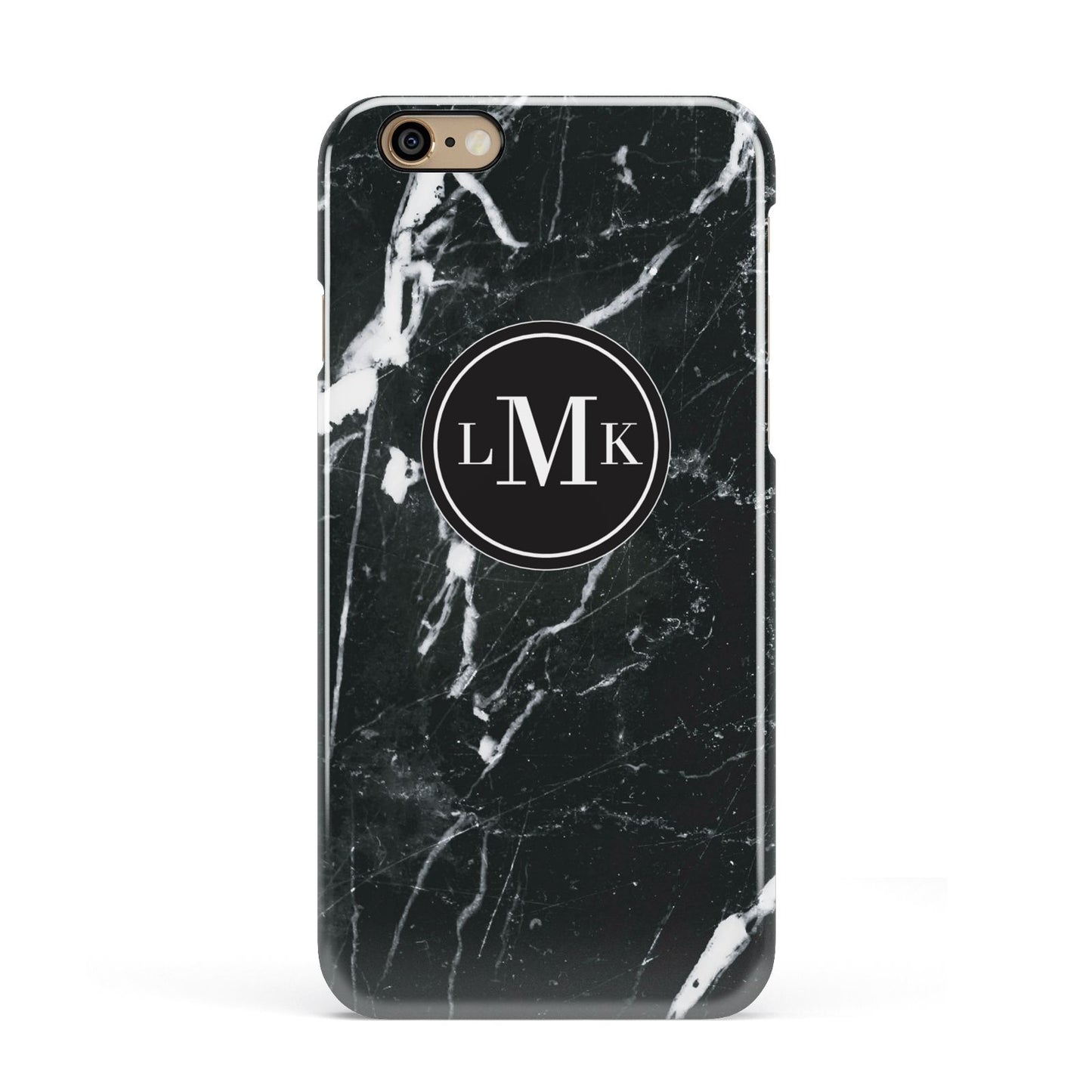 Marble Custom Initials Circle Apple iPhone 6 3D Snap Case