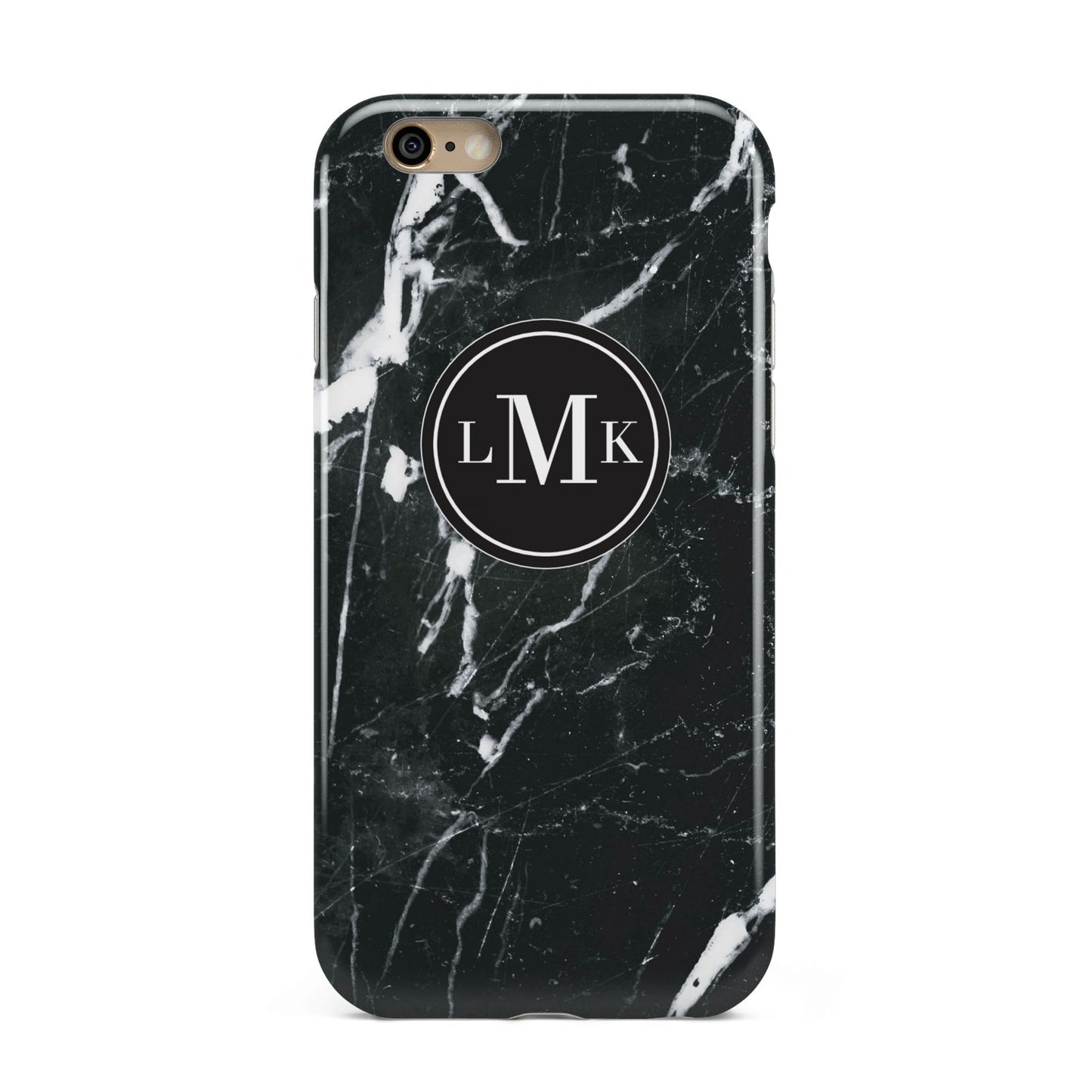 Marble Custom Initials Circle Apple iPhone 6 3D Tough Case