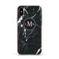 Marble Custom Initials Circle Apple iPhone Xs Impact Case Pink Edge on Gold Phone