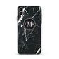 Marble Custom Initials Circle Apple iPhone Xs Max Impact Case White Edge on Gold Phone