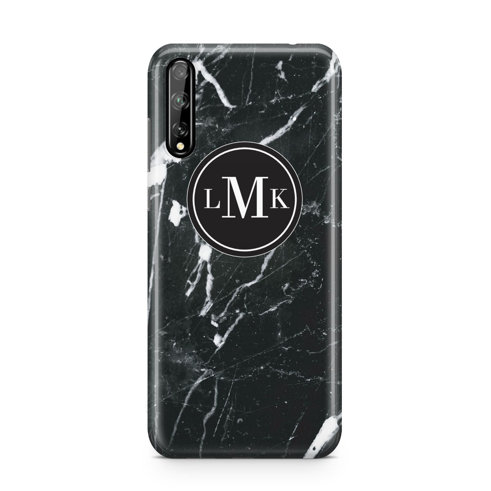 Marble Custom Initials Circle Huawei Enjoy 10s Phone Case