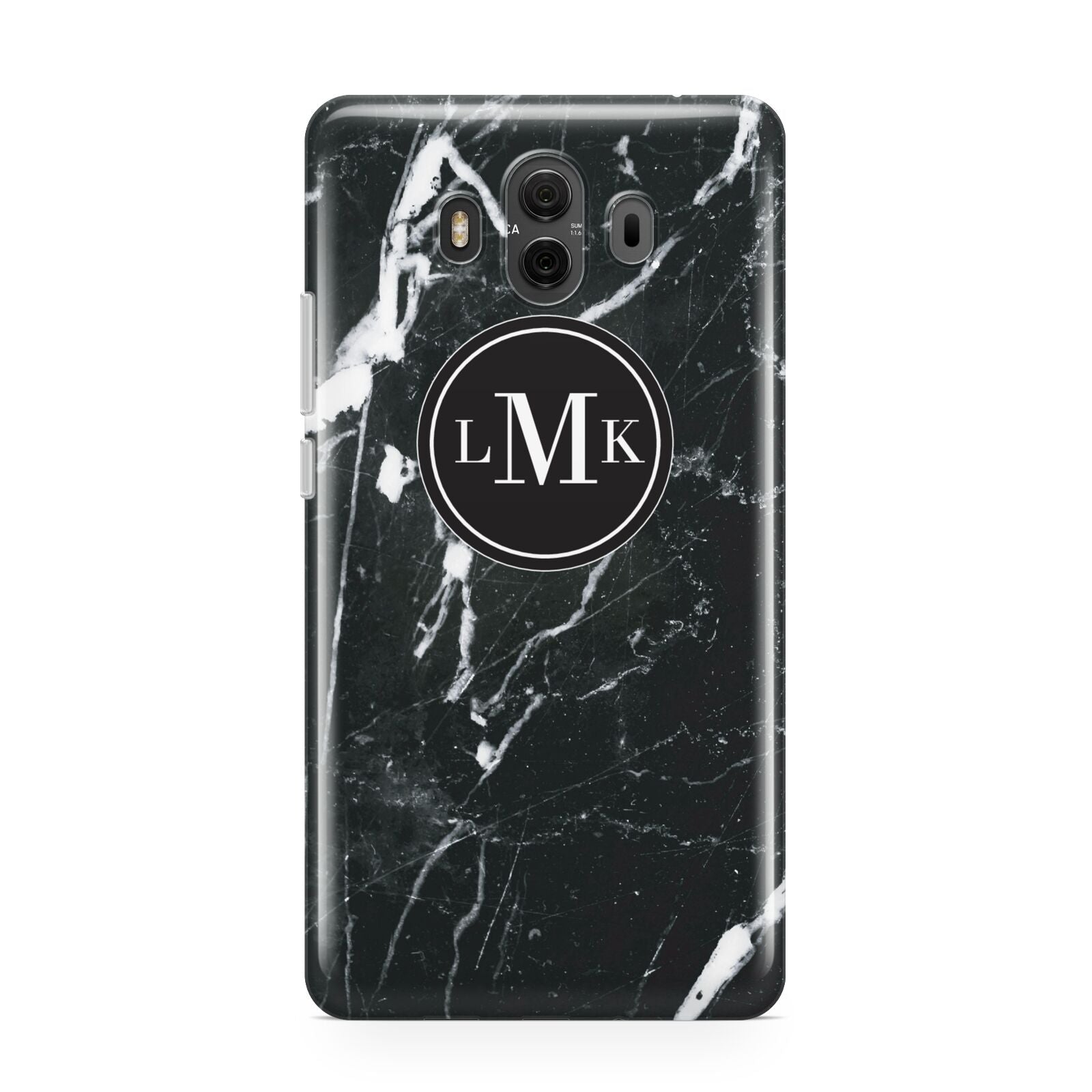 Marble Custom Initials Circle Huawei Mate 10 Protective Phone Case