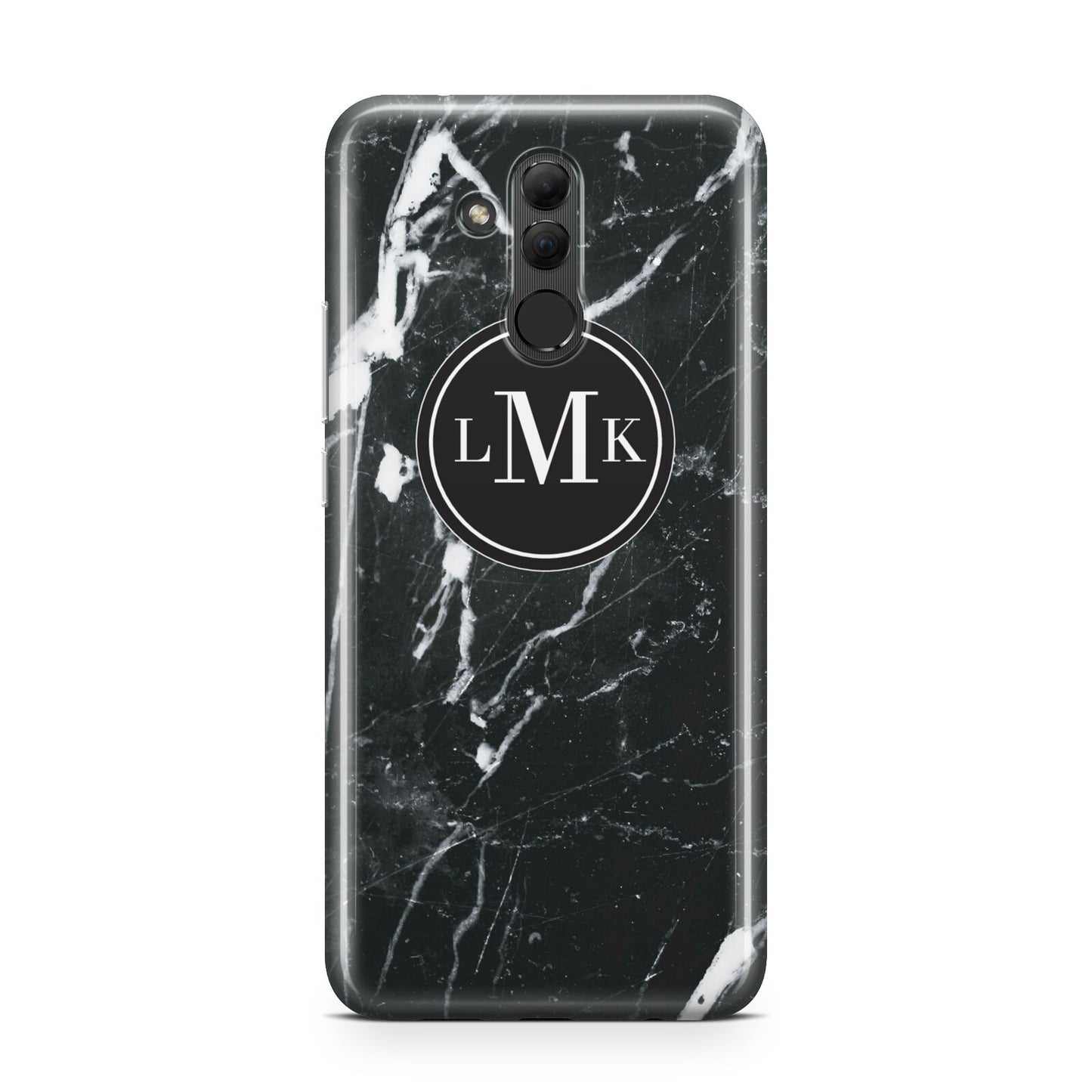 Marble Custom Initials Circle Huawei Mate 20 Lite