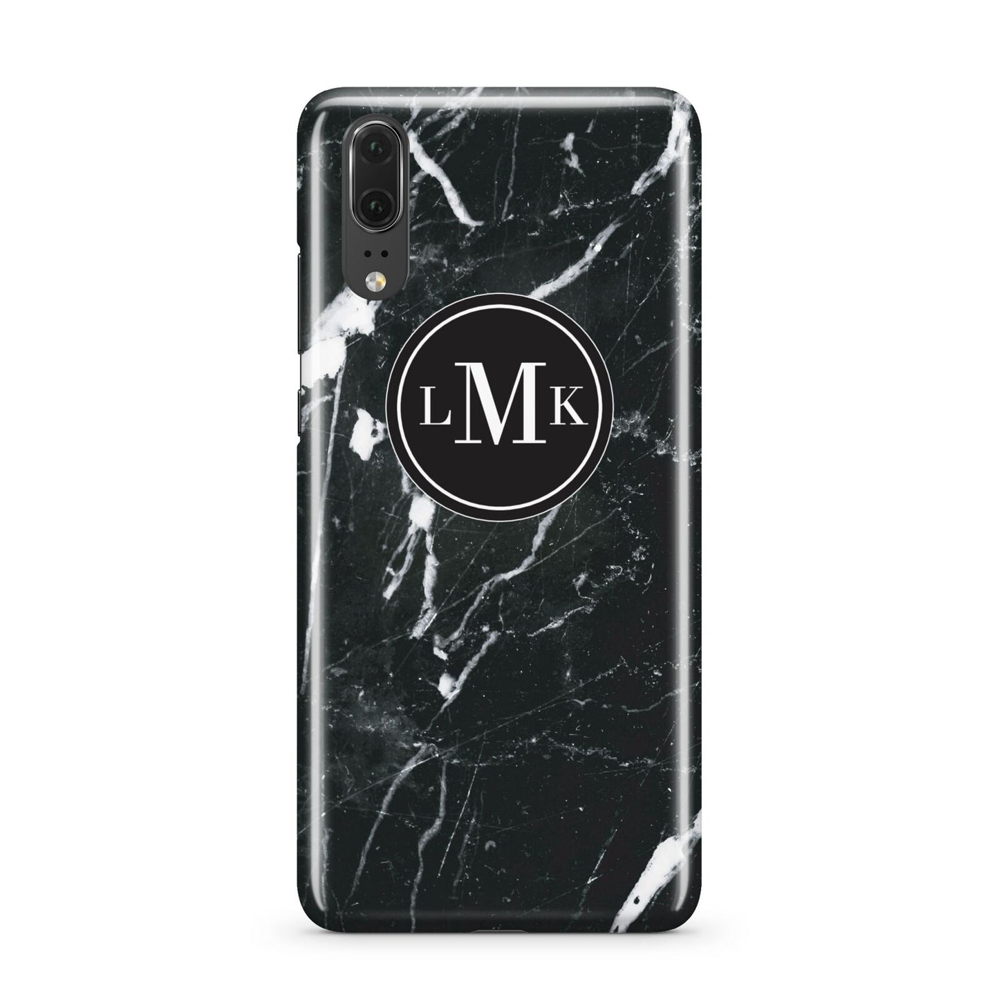 Marble Custom Initials Circle Huawei P20 Phone Case