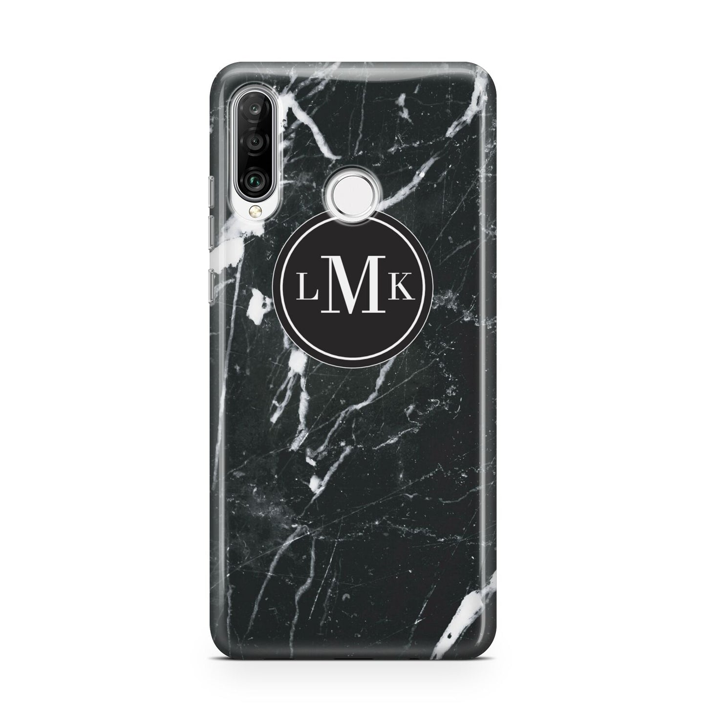 Marble Custom Initials Circle Huawei P30 Lite Phone Case