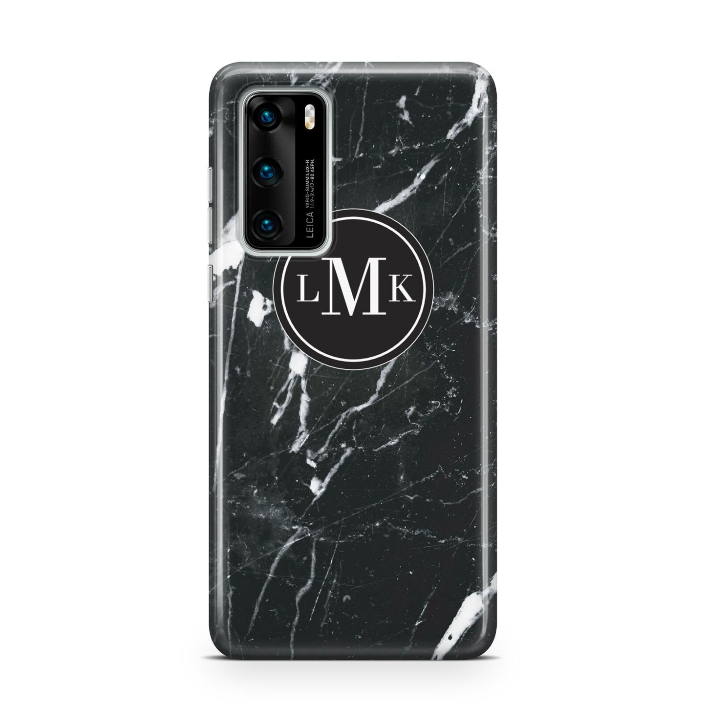 Marble Custom Initials Circle Huawei P40 Phone Case