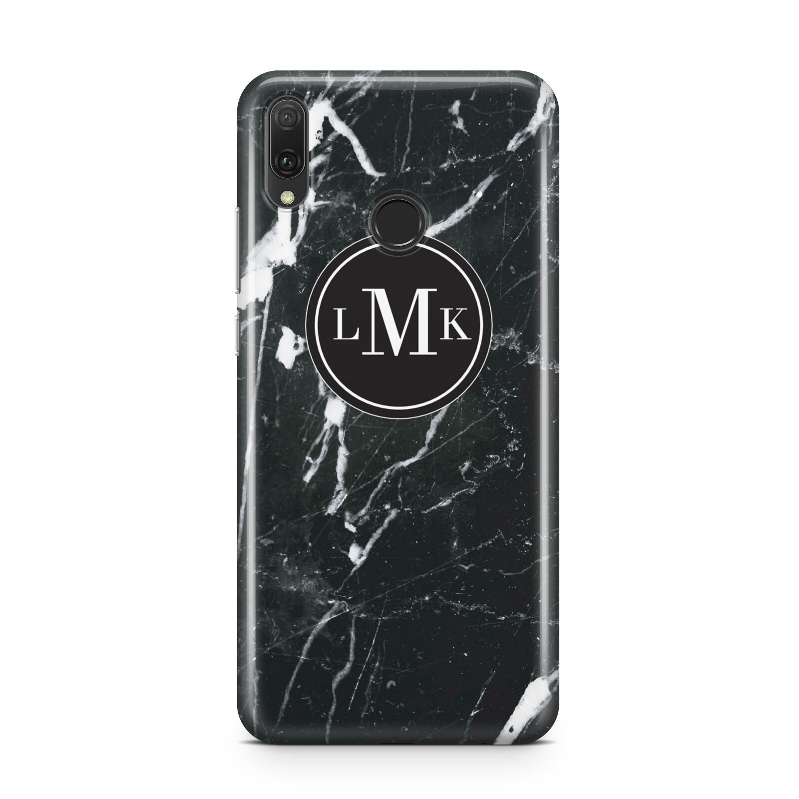 Marble Custom Initials Circle Huawei Y9 2019