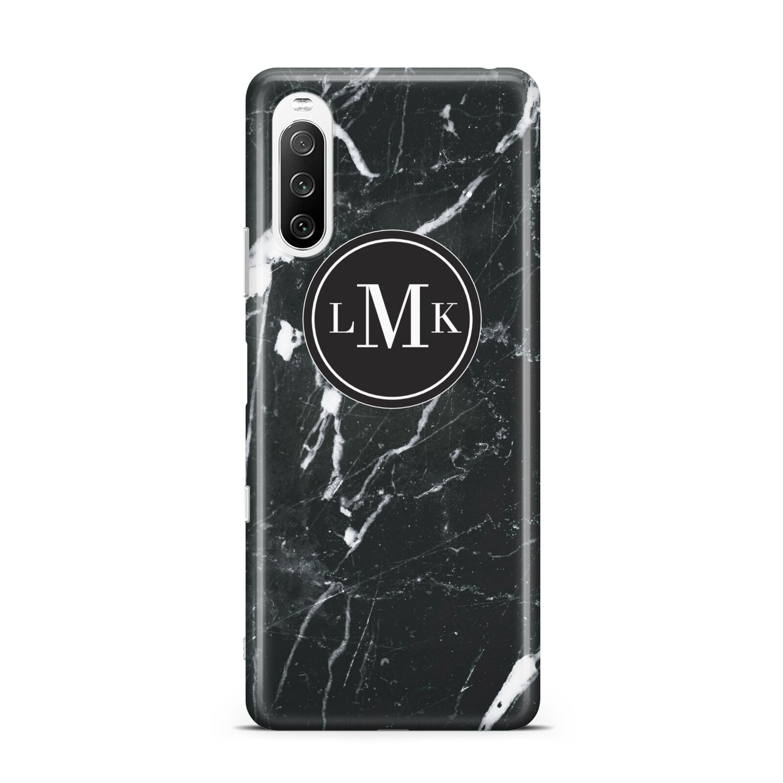 Marble Custom Initials Circle Sony Xperia 10 III Case