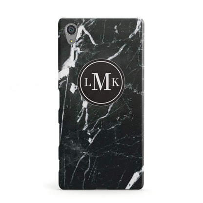 Marble Custom Initials Circle Sony Xperia Case