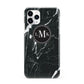 Marble Custom Initials Circle iPhone 11 Pro 3D Snap Case
