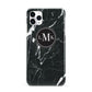 Marble Custom Initials Circle iPhone 11 Pro Max 3D Snap Case