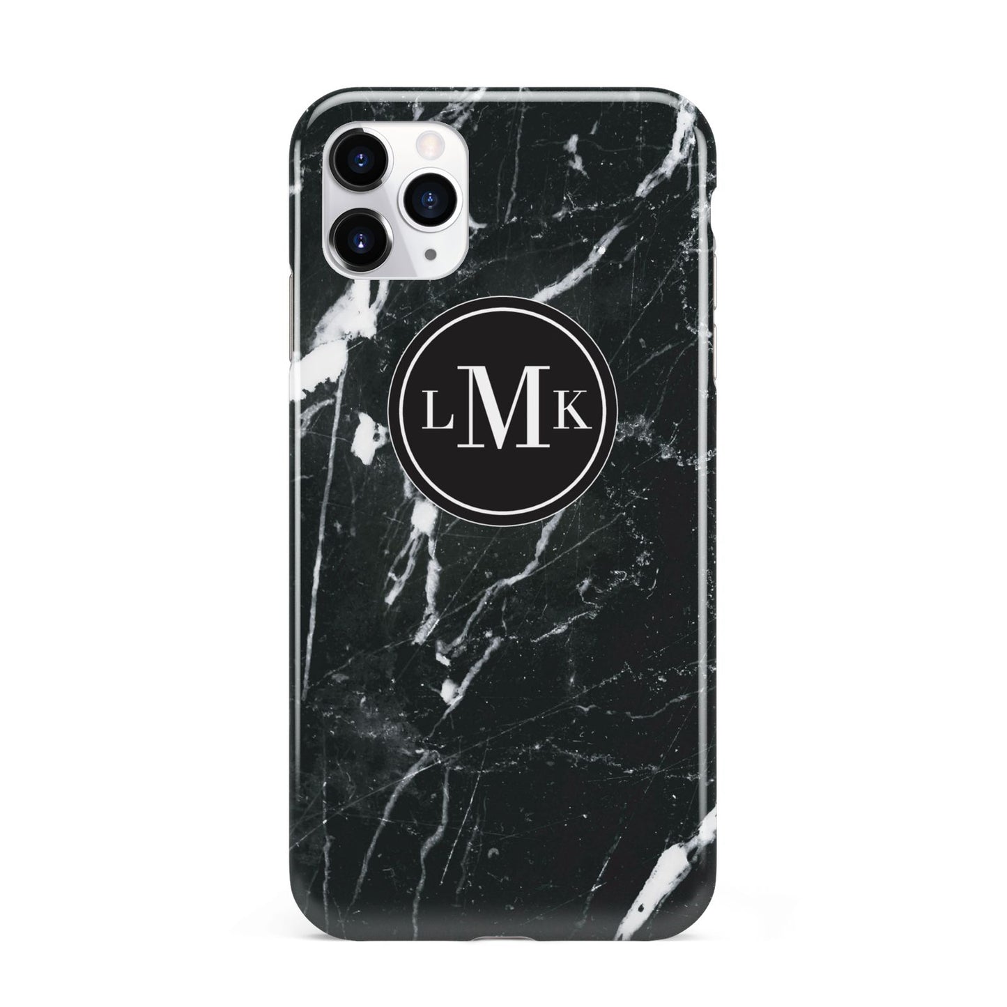 Marble Custom Initials Circle iPhone 11 Pro Max 3D Tough Case