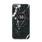 Marble Custom Initials Circle iPhone 7 Plus Bumper Case on Silver iPhone
