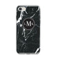 Marble Custom Initials Circle iPhone 8 Bumper Case on Silver iPhone