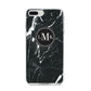 Marble Custom Initials Circle iPhone 8 Plus Bumper Case on Silver iPhone