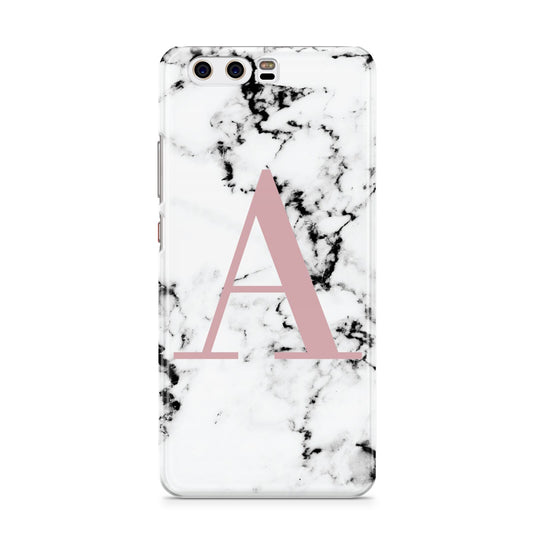 Marble Effect Pink Initial Personalised Huawei P10 Phone Case