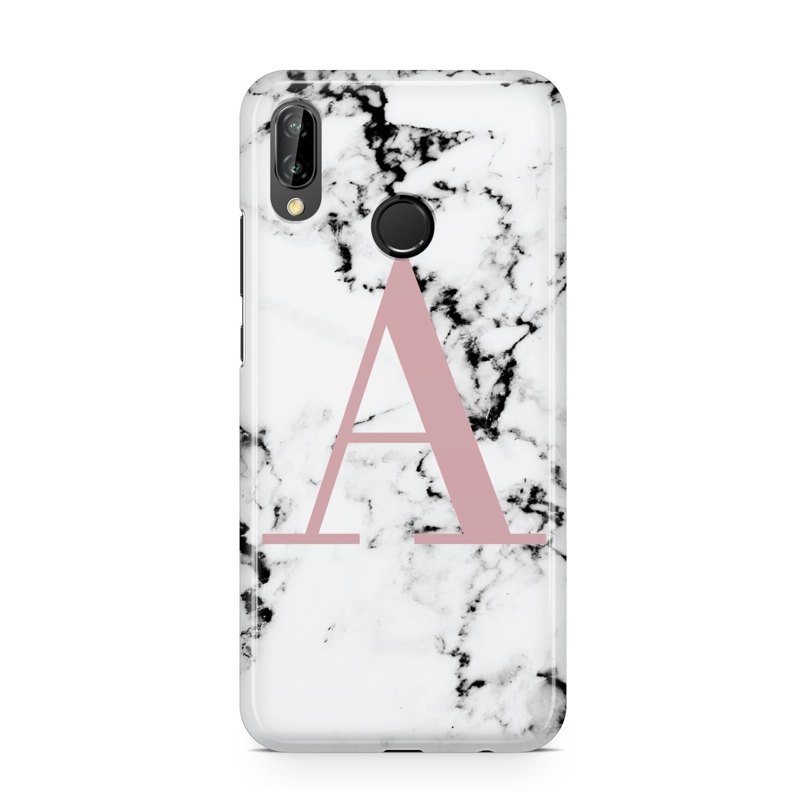 Marble Effect Pink Initial Personalised Huawei P20 Lite Phone Case