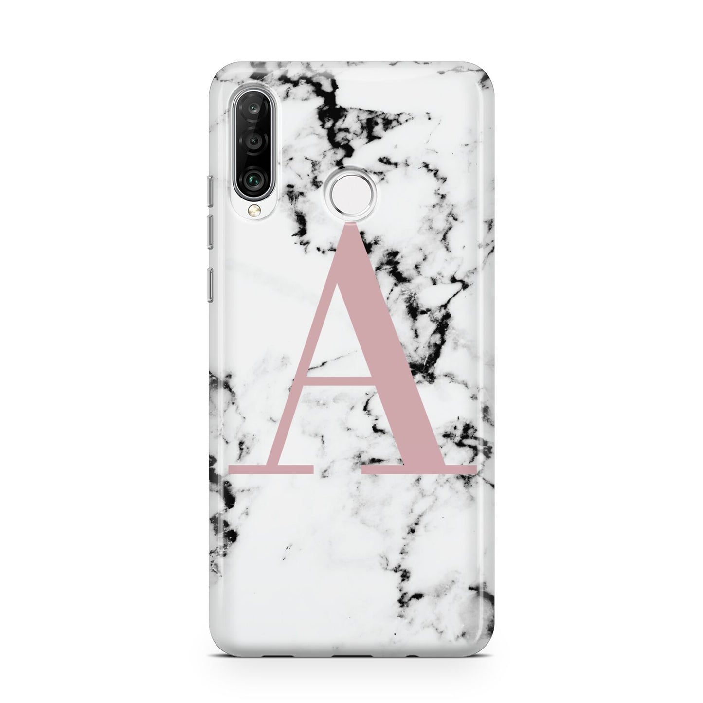 Marble Effect Pink Initial Personalised Huawei P30 Lite Phone Case